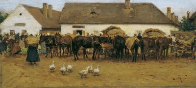 Markt in Szolnok alkotó: August von Pettenkofen