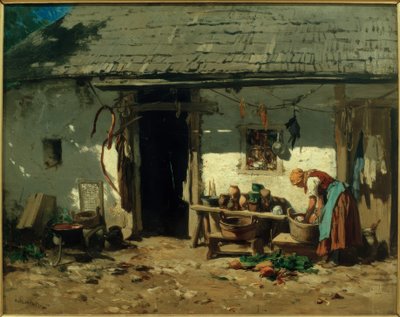 Alsó-Ausztriai parasztház alkotó: August von Pettenkofen