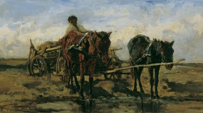 Magyar tanyasi kocsi a vízen alkotó: August von Pettenkofen