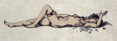 Meztelen nő feküdjön le alkotó: Auguste (after) Leroux
