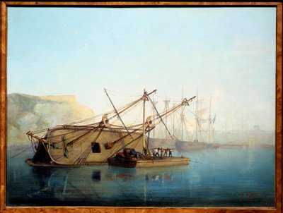 Vitorlás Auguste Aiguier (1819-1865) vízfestményével alkotó: Auguste Aiguier