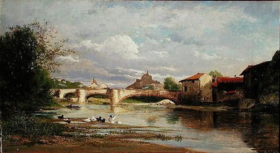 Híd kacsákkal, 1872 alkotó: Auguste Allonge