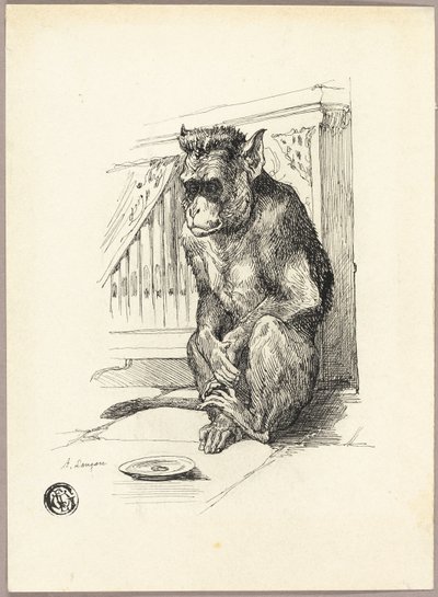 Könyörgő majom alkotó: Auguste Andre Lancon