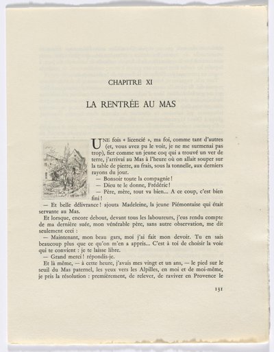 Frédéric Mistral: Mémoires et Recits by Frédéric Mistral: épületek és fák (131. oldal) alkotó: Auguste Brouet