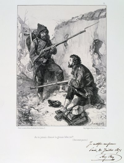 A lövészárokban, Párizs ostroma, francia-porosz háború, 1870-1871 1871 alkotó: Auguste Bry
