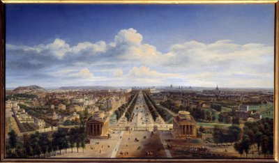 Párizs kilátása a Diadalívről Auguste Cadolle (1782-1849) festménye 1843 V. 0,48x0,83 m Párizs, Musee Carnavalet alkotó: Auguste Cadolle