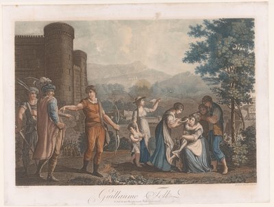 Willem Tell, miután kilőtte az almát Guillaume Tell (cím a tárgyon) alkotó: Auguste Claude Simon Legrand