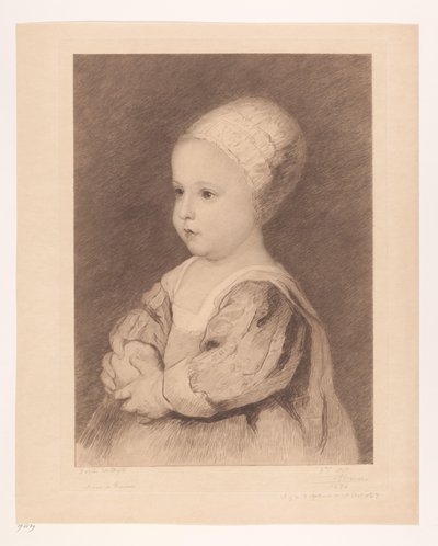 Egy ismeretlen gyermek portréja alkotó: Auguste Danse (signed by artist)