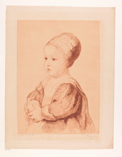 Egy ismeretlen gyermek portréja alkotó: Auguste Danse (signed by artist)