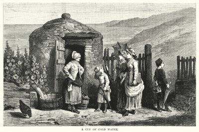 Egy csésze hideg víz (metszet) alkotó: Auguste Francois (after) Laby