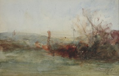 Táj, 1853-65 körül (akvarell, papír) alkotó: Auguste Francois Ravier
