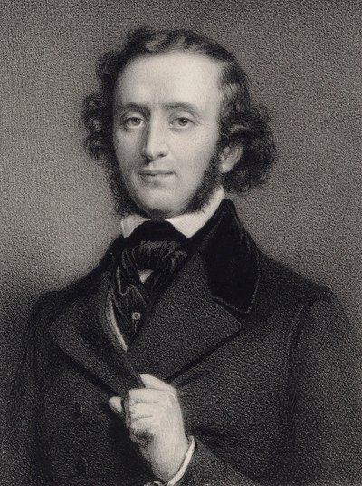 Felix Mendelssohn Bartholdy zongoraművész és zeneszerző portréja 1809-1847. alkotó: Auguste Lemoine