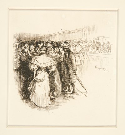 Tömeg a jegykiadónál (?) alkotó: Auguste Lepere