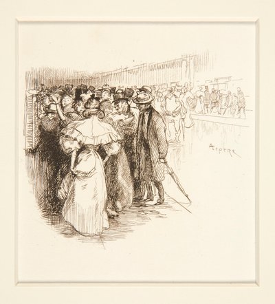 Tömeg a jegykiadónál (?) alkotó: Auguste Lepere