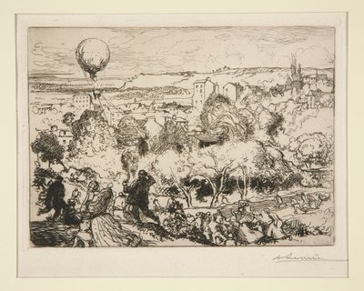 A zuhanó léggömb, Pr?-Saint-Gervaisban (The Falling Balloon, in Pre-Saint-Gervais) alkotó: Auguste Lepere
