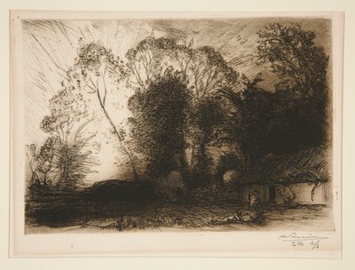 A kunyhó? Rousseau (Vend?e) (Vendégház Rousseau-ban [Vendee]) alkotó: Auguste Lepere