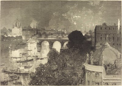 Július 14. A Szajna megvilágítása Pont Neuftól Pont au Changeig alkotó: Auguste Lepere