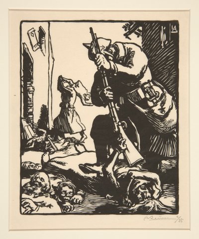 Les prussiens massacreurs (A porosz mészárosok), La Guerre de 1914-ből, első sorozat, 13. sz. alkotó: Auguste Lepere