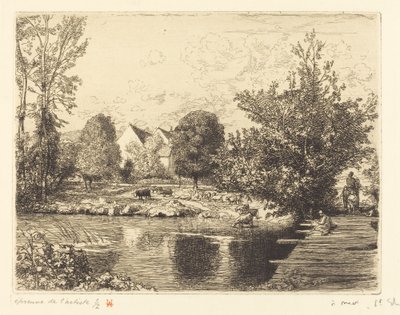 Régi gyaloghíd, a Kis Morin partjai (Vieille passerelle, bords du petit morin) alkotó: Auguste Lepere
