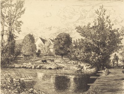 Old Foot-híd, Banks of the Small Morin Vieille passerelle, bords du petit morin, 1915. alkotó: Auguste Lepere