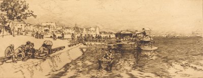 Bercy Embarcadere mólója, quai de Bercy, 1891. alkotó: Auguste Lepere