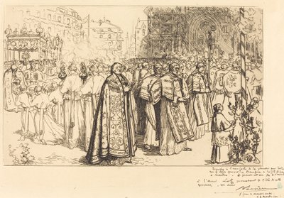 A körmenet visszatérése a nante-i katedrálisba (Rentree de la Procession a la Cathedral de Nantes) alkotó: Auguste Lepere
