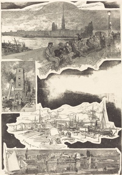 Rouen, 1888. alkotó: Auguste Lepere
