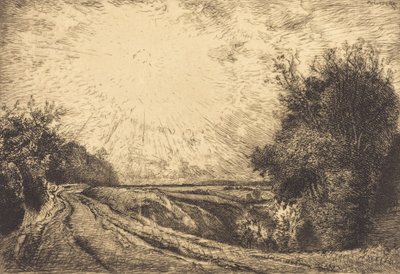 Útvonal La Houssoye-ból, Crevecoeur-le-Grand Route La Houssoye-ból, Crevecoeur, 1913. alkotó: Auguste Lepere