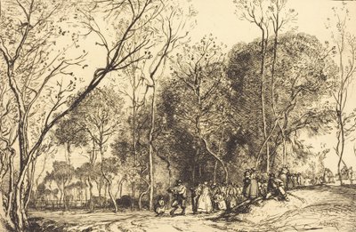 Nyár Saint-Martinban, a múltbeli esküvő Ete de la Saint-Martin, la noce qui passe, 1908. alkotó: Auguste Lepere