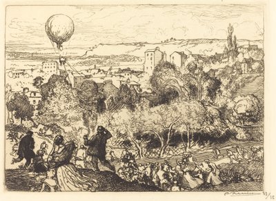 A zuhanó léggömb Pre-Saint-Gervais-ban alkotó: Auguste Lepere