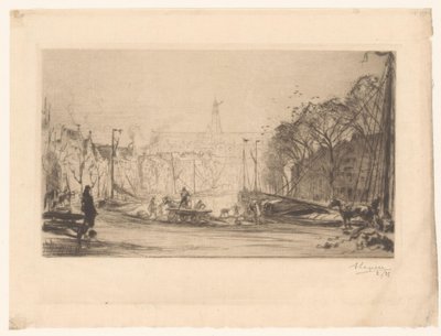 Kilátás a Spaarne és Sint Bavo-ra alkotó: Auguste Lepère (signed by artist)