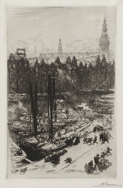 Amszterdam, kilátás a Victoria Hotelből alkotó: Auguste Louis Lepère