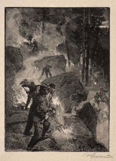 Páfrányégetők alkotó: Auguste Louis Lepère