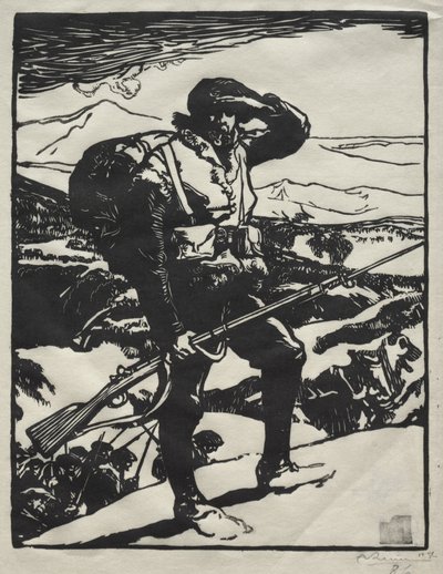 Alpesi vadász a Rajna-síkságon alkotó: Auguste Louis Lepère