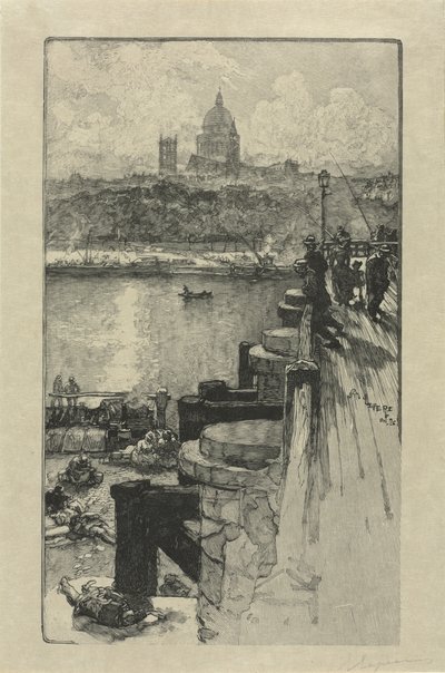 [Horgászok a mólón, Párizs] alkotó: Auguste Louis Lepère