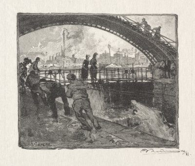 Canal St. Martin zsilip alkotó: Auguste Louis Lepère