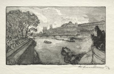 A Louvre a Pont Neufról nézve alkotó: Auguste Louis Lepère