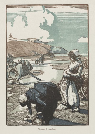 The Pinion Fisherwomen, Saint-Jean-de-Mont alkotó: Auguste Louis Lepère