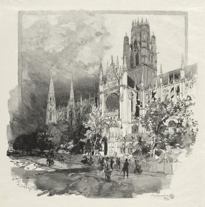 Illusztrált Rouen: Saint Ouen templom alkotó: Auguste Louis Lepère