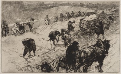 Hógolyóharc: Flower Quay alkotó: Auguste Louis Lepère