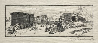 A kocsiház (Le wagon-logement) alkotó: Auguste Louis Lepère