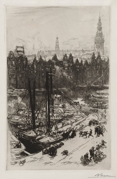 Amszterdam, kilátás a Victoria Hotelre. alkotó: Auguste Louis Lepère
