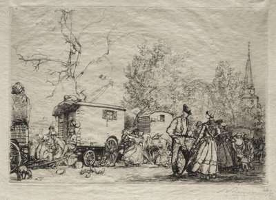 A St. Jean de Mont vásáron alkotó: Auguste Louis Lepère