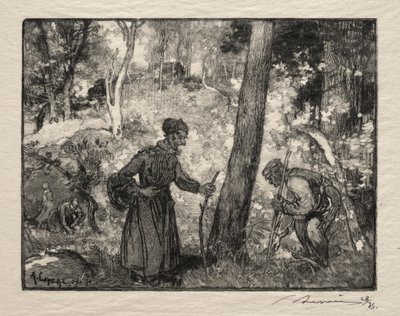 Rocher Bernardnál. alkotó: Auguste Louis Lepère