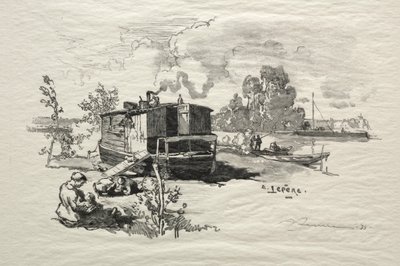 Lakóhajó. alkotó: Auguste Louis Lepère