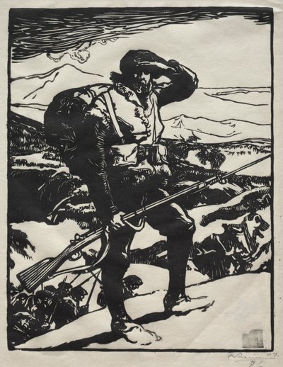 Alpesi vadász a Rajna-síkságon alkotó: Auguste Louis Lepère