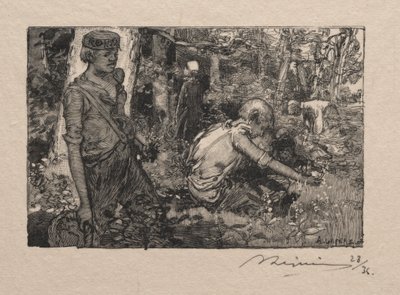 Gyöngyvirág szedése. alkotó: Auguste Louis Lepère