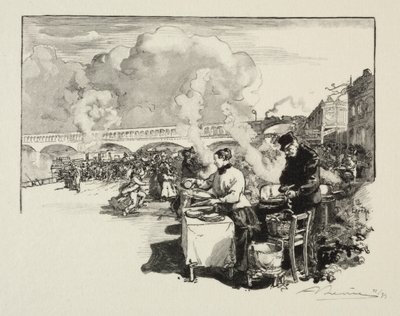 Omnibusz hajók leszállóhelye. alkotó: Auguste Louis Lepère