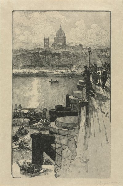 [Horgászok a mólón, Párizs] alkotó: Auguste Louis Lepère