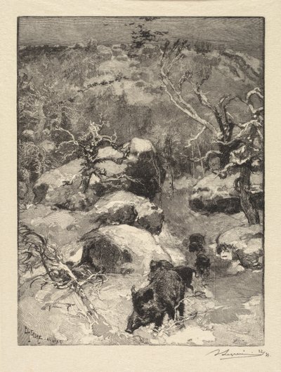 Fontainebleau-i erdő: Cuvier-Châtillon szikla Fontainebleau-i erdő: Roche Cuvier-Châtillon, 18 alkotó: Auguste Louis Lepère